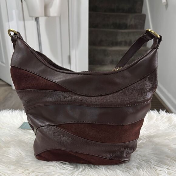 Sonoma Brown Leather Shoulder Bag with Slouchy Design - Picture 1 of 11